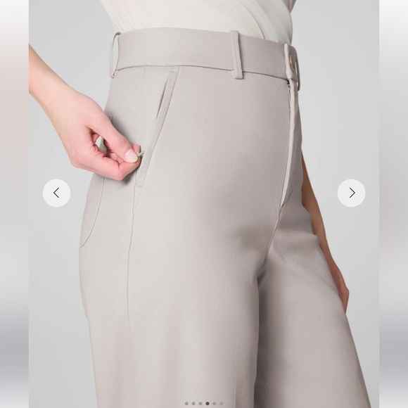 SPANX Stretch Twill Cropped Wide Leg Pants Bone Size XL Petite NWT Supersmooth - Picture 10 of 12